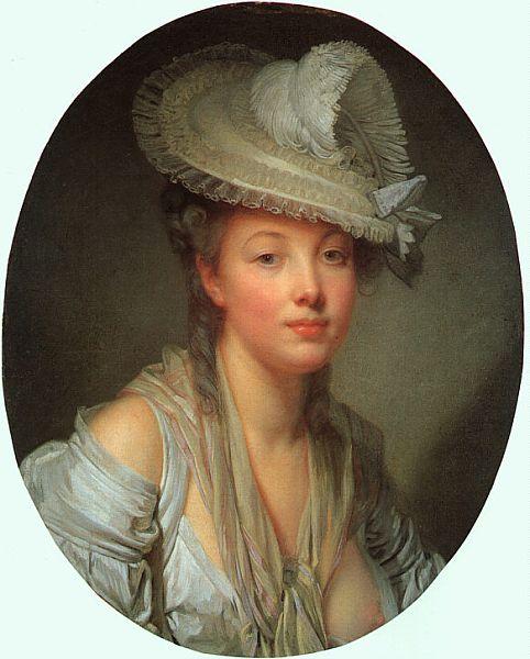 Jean Baptiste Greuze Young Woman in a White Hat Sweden oil painting art
